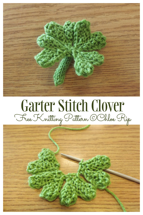 Knit Garter Stitch Clover Free Knitting Patterns