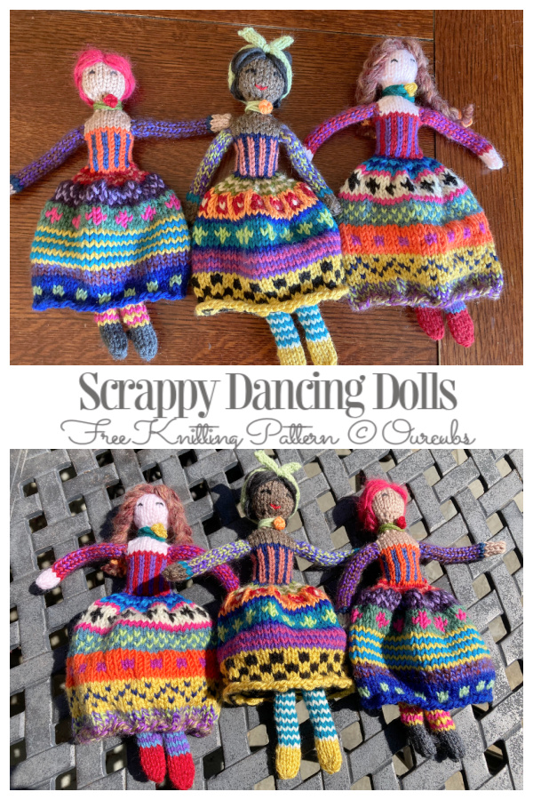 Scrappy Yarn Dancing Doll Free Knitting Pattern