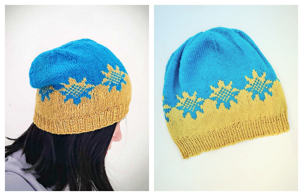 Knit Sunflower Hat Free Knitting Pattern