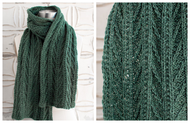 Knit Three Ponds Scarf Free Knitting Pattern