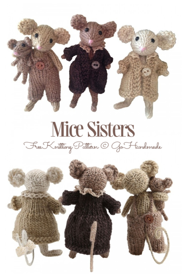 Amigurumi Mice Sisters Free Knitting Patterns