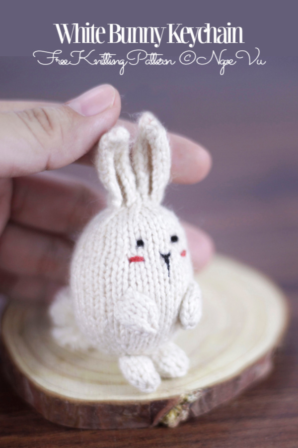 My White Bunny Keychain Free Knitting Patterns