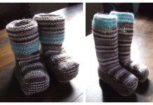 Stay-on Garter Booties Free Knitting Patterns
