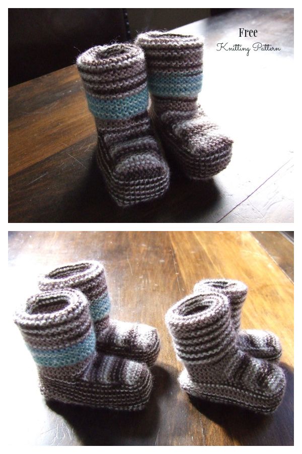 Stay-on Garter Baby Booties Free Knitting Pattern
