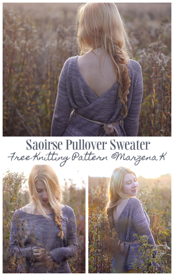 Knit Saoirse Pullover Sweater Free Knitting Pattern
