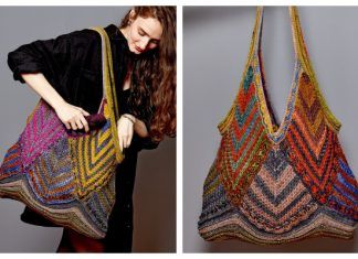 Scrapbuster Satchel Market bag Free Knitting Pattern