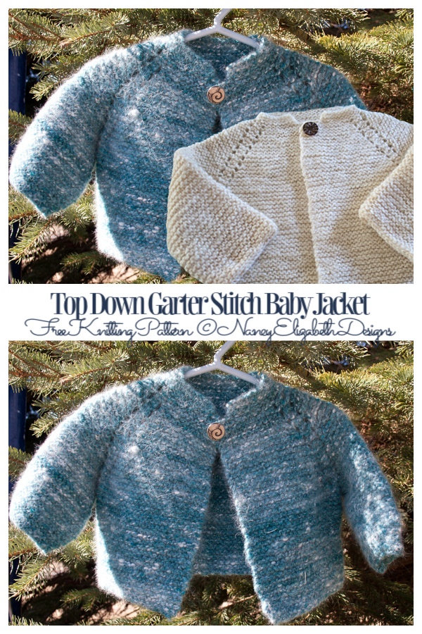 Top Down Garter Stitch Baby Jacket Free Knitting Pattern