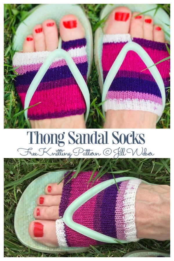 Thong Sandal Socks Free Knitting Patterns