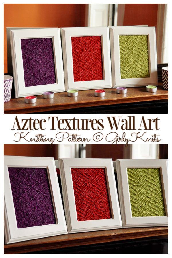 Aztec Textures Knitted Wall Art Knitting Patterns