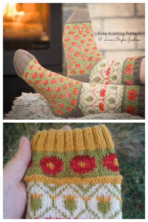 Poppy Mittens & Socks Free Knitting Patterns