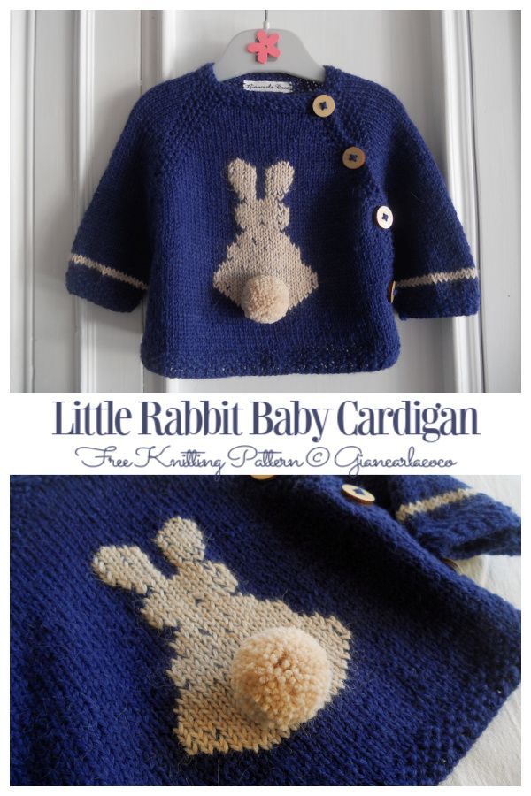 Newborn Baby Little Rabbit Cardigan Free Knitting Pattern