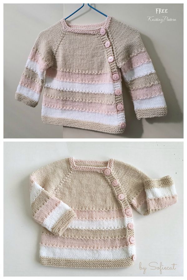 Newborn Baby Pinkish Puerperium Cardigan Free Knitting Pattern