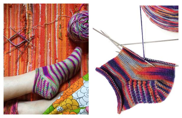 Rose City Rollers Ankle Socks Free Knitting Pattern
