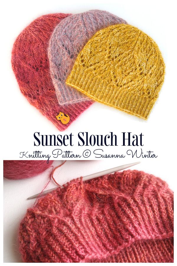 Sunset Slouch Hat Knitting Pattern