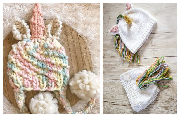 Unicorn Beanie Baby Hat Free Knitting Patterns