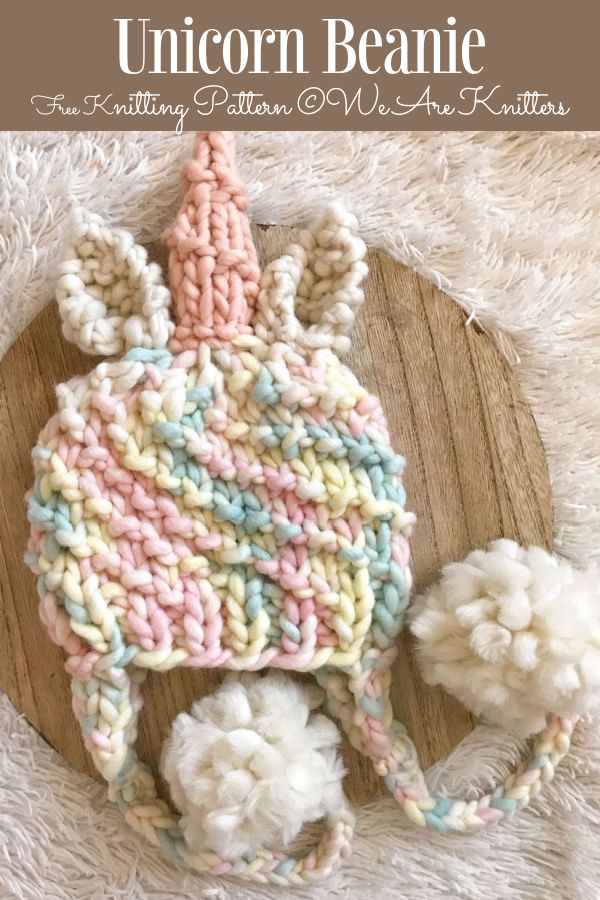 Unicorn Beanie Baby Hat Free Knitting Patterns