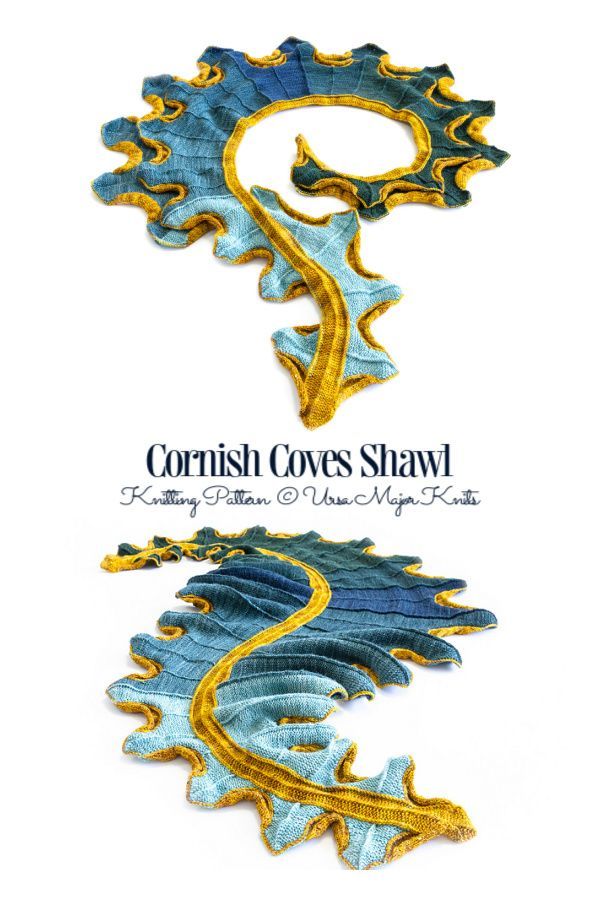 Cornish Coves Shawl Knitting Pattern