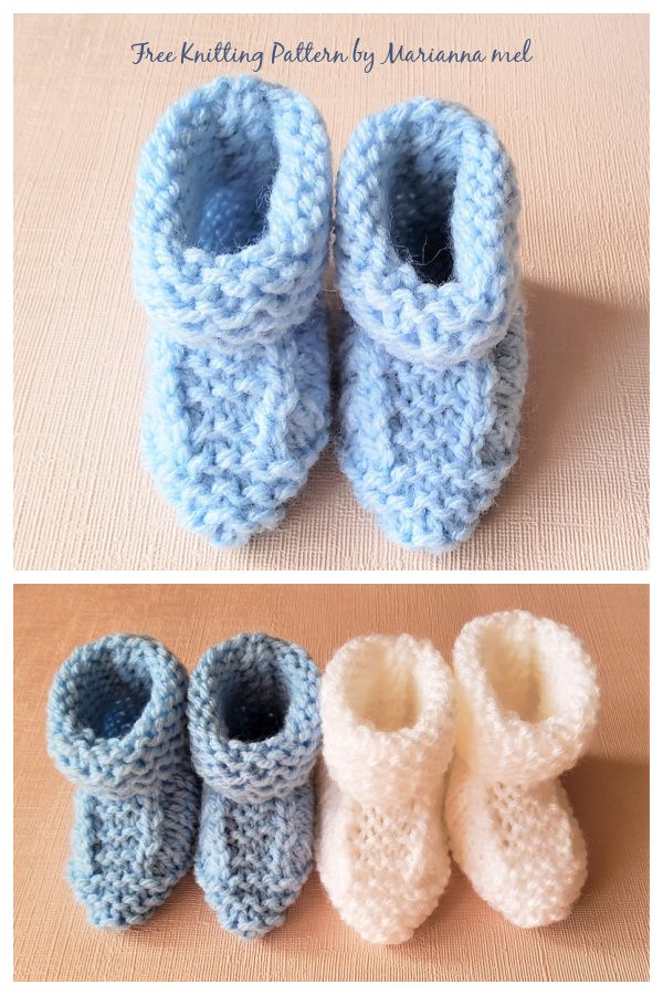 Quick & Simple Baby Booties Free Knitting Pattern