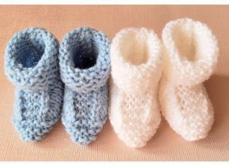 Quick & Simple Baby Booties Free Knitting Pattern