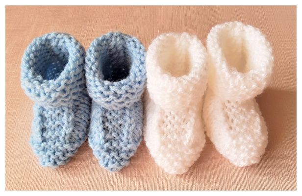 Quick & Simple Baby Booties Free Knitting Pattern