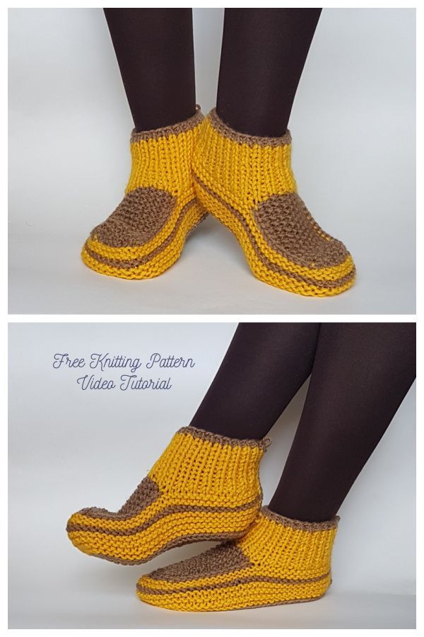Bee Honey House Slippers Free Knitting Pattern + Video