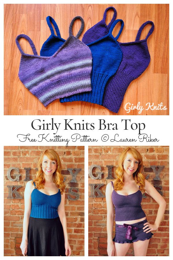 Girly Knits Bra Top pattern by Lauren Riker