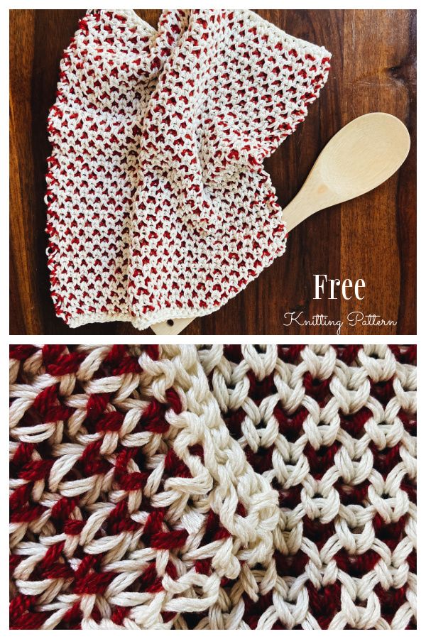 Checked Dishtowel / Dishcloth Free Knitting Patterns