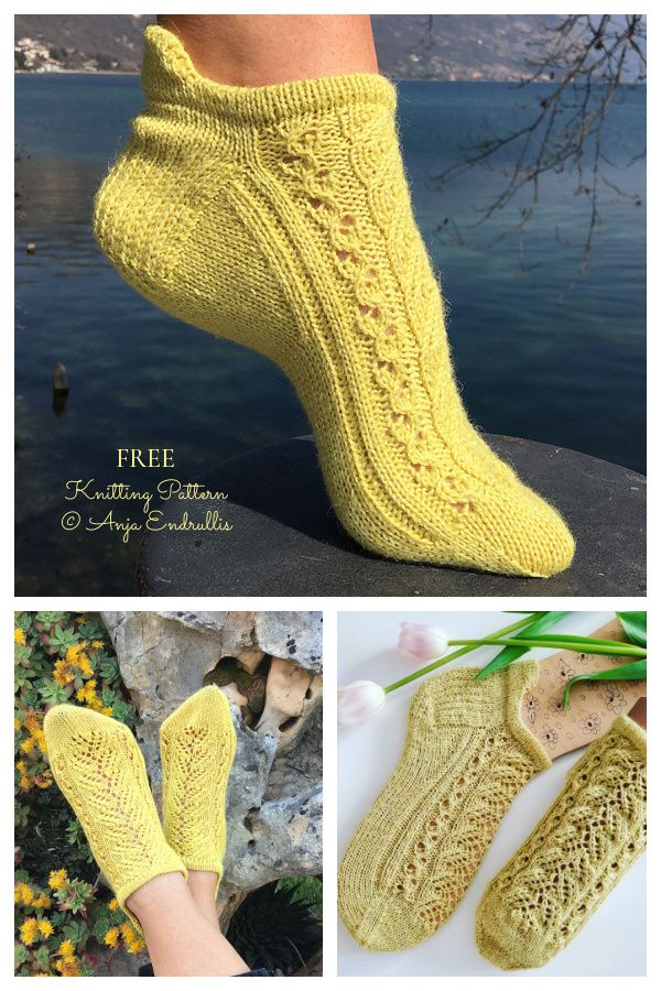 Clusane Lace Ankle Socks Free Knitting Patterns