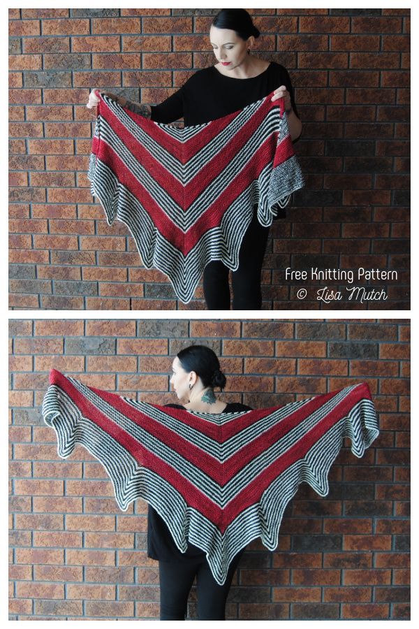 Knit Stripe Colorwork Shawl Free Knitting Pattern