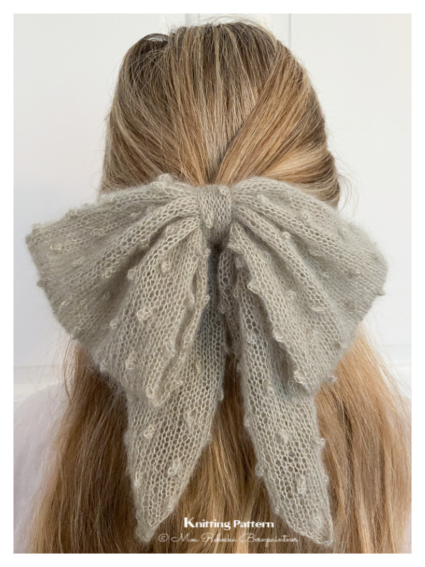 Bobble Hair Bow Knitting Pattern