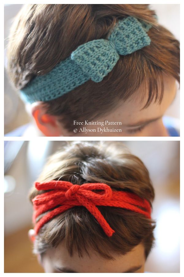 A Quartet of Headbands Hair Bow Free Knitting Patterns