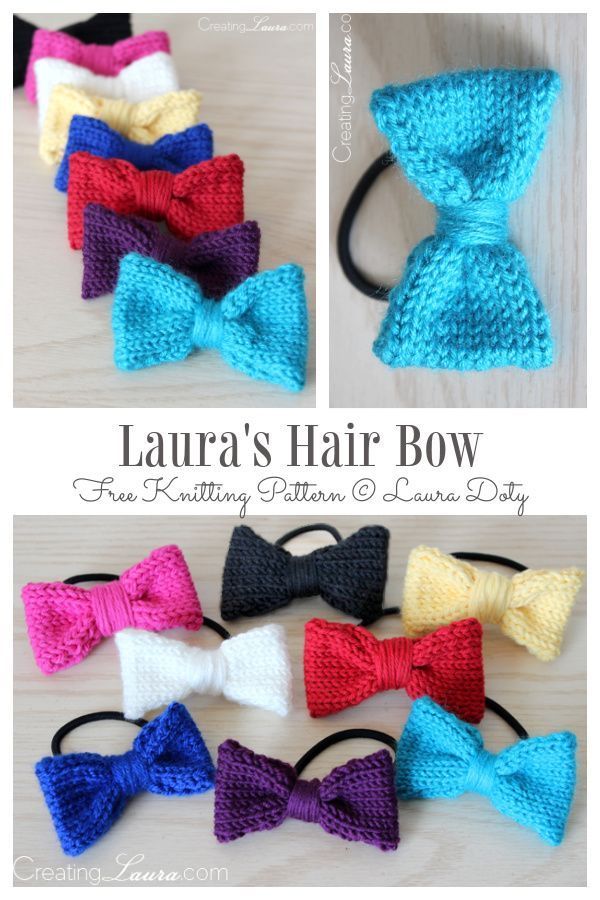 Laura's Hair Bow Free Knitting Patterns 