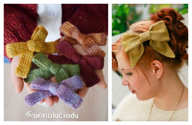 Cutest Hair Bow Free Knitting Patterns