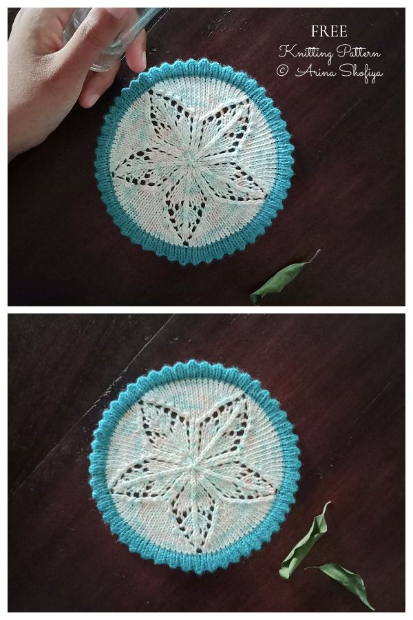Daylily Coaster Free Knitting Pattern