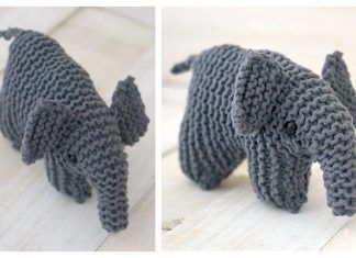 Easy Flat Knit Plush Elephant Free Knitting Pattern