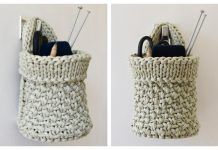 Hanging Wall Basket Free Knitting Pattern