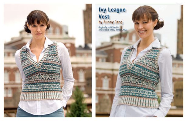 Ivy League Vest Free Knitting Pattern