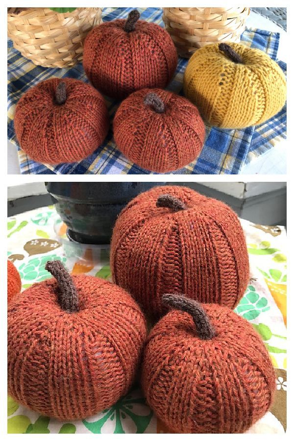 Simple Rib Pumpkin Free Knitting Pattern