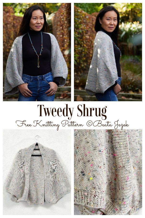 Tweedy Shrug Free Knitting Pattern