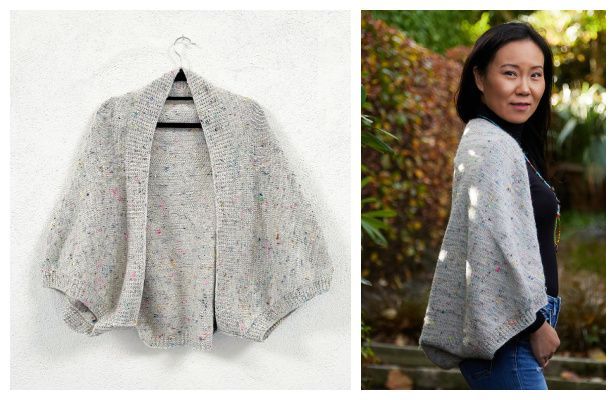Tweedy Shrug Free Knitting Pattern