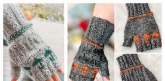 Umbrella Weather Fingerless Gloves Free Knitting Pattern
