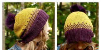 Adult Fall Harvest Beanie Hat Free Knitting Pattern