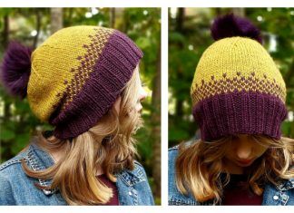 Adult Fall Harvest Beanie Hat Free Knitting Pattern
