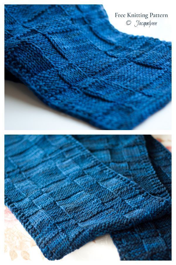 Basket Weave Plaid Scarf Free Knitting Pattern
