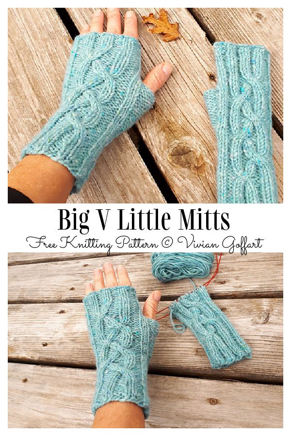 Cabled Fingerless Mitts Free Knitting Pattern