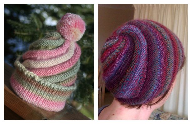 Rib Swirl Hat Free Knitting Patterns