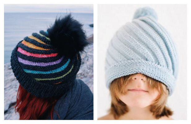 Striped Swirl Beanie Hat Free Knitting Patterns
