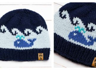 Whale Wave Beanie Hat Free Knitting Pattern