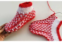 Flat Christmas Socks Free Knitting Pattern + Video