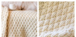 Billowy Quilted Throw Blanket Free Knitting Pattern